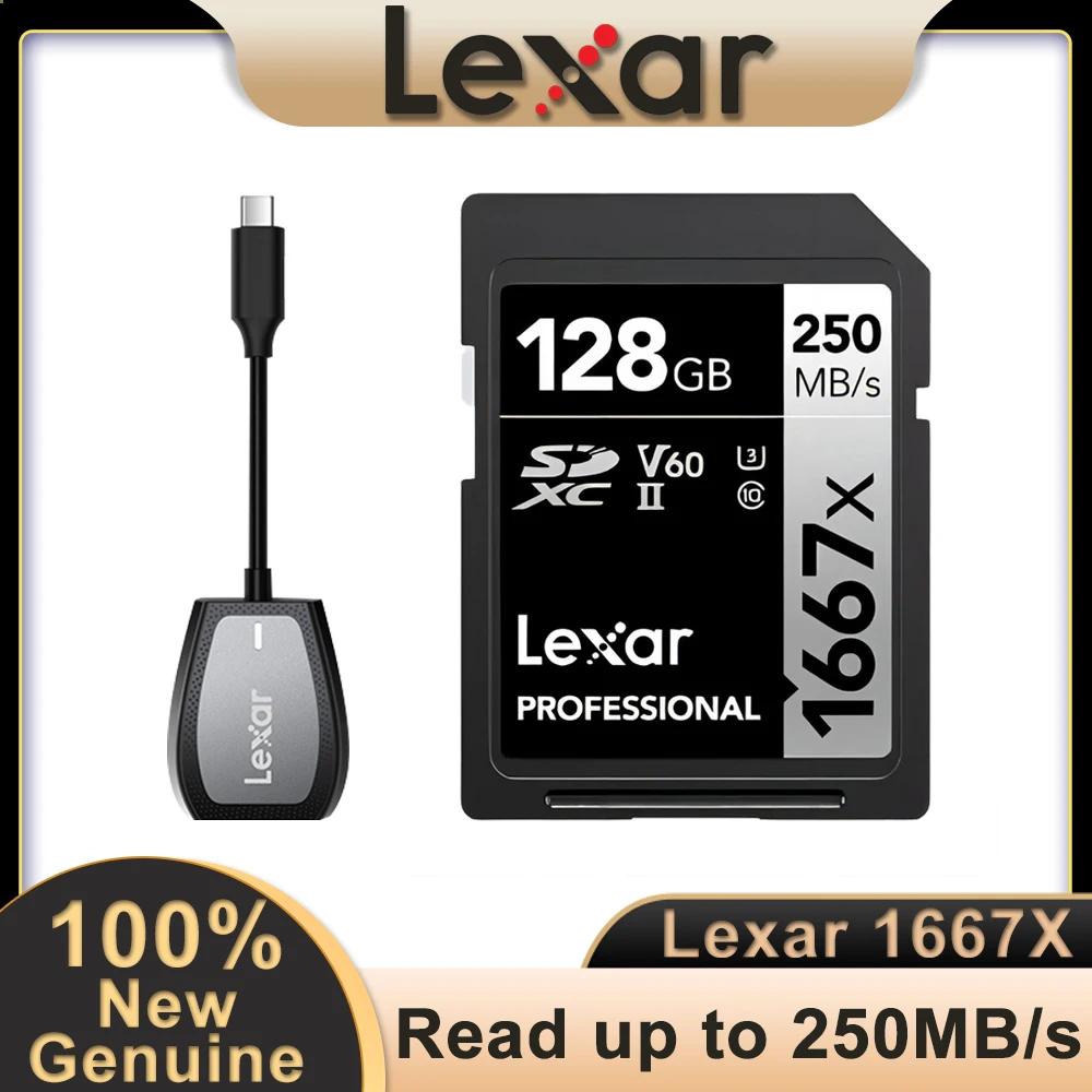 100%  Lexar 1667x  ޸ ī, V60 ÷ 丮 ī UHS-II, 64GB, 128GB, 256GB, ο ǻ ī޶